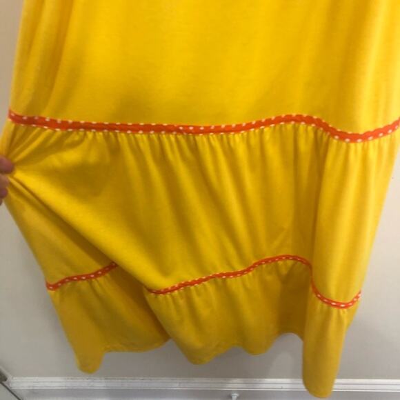 Vintage Jody T Yellow Midi Summer Dress Size 7 Cottagecore Boho - Picture 8 of 8